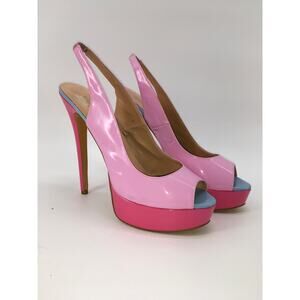 Onlymaker Peep Toe Slingback Platform Stilleto Pump Womens 14 EU 45 Pink Heels